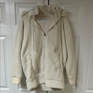 Athleta Off-White Sherpa Zip Hoodie